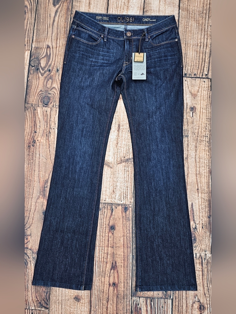 DL1961 4Way Stretch Cindy Slim Boot Blue Dark Wash Jeans Women's Size 32